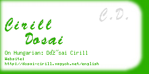 cirill dosai business card